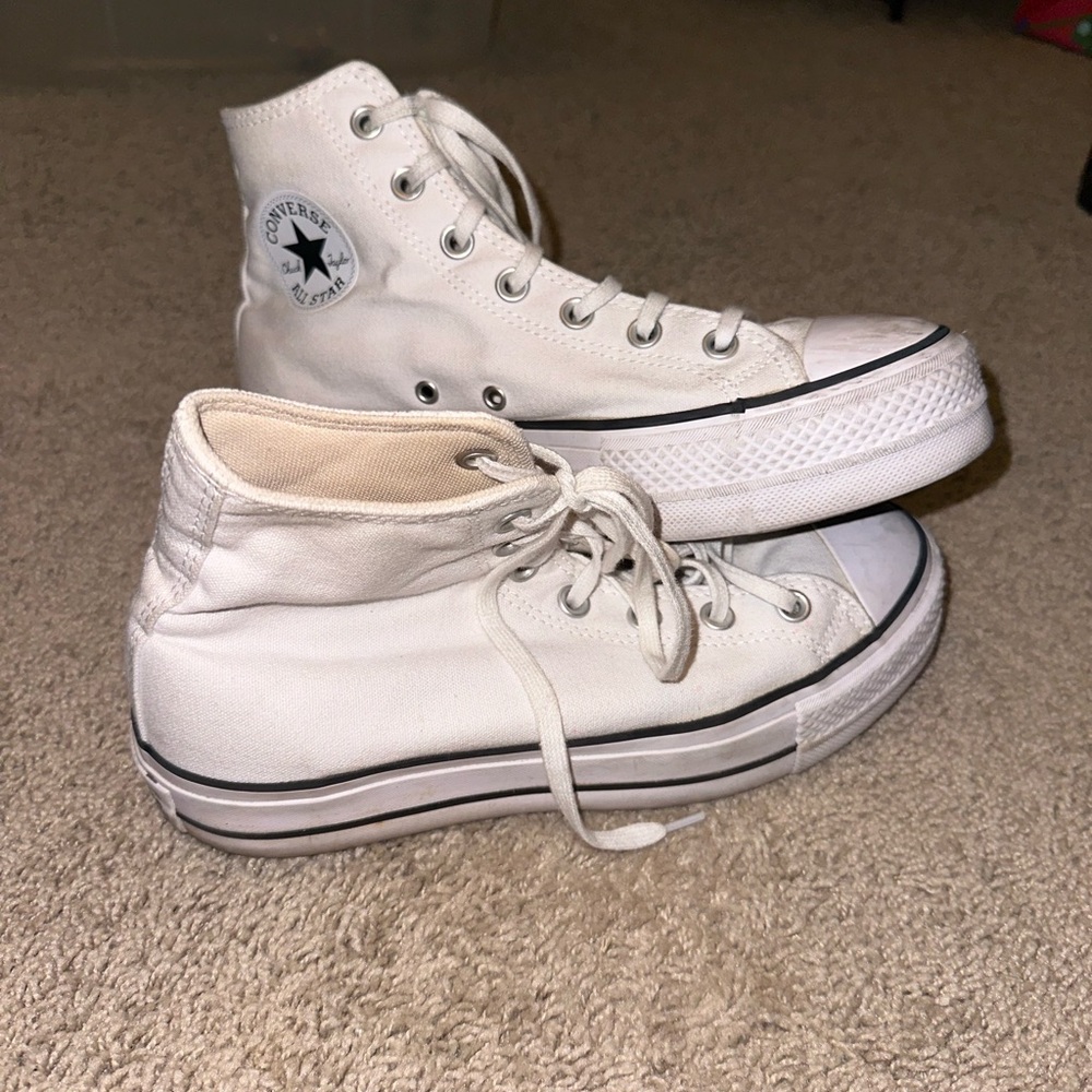 Platform Converse Women's White High-Top Sneakers